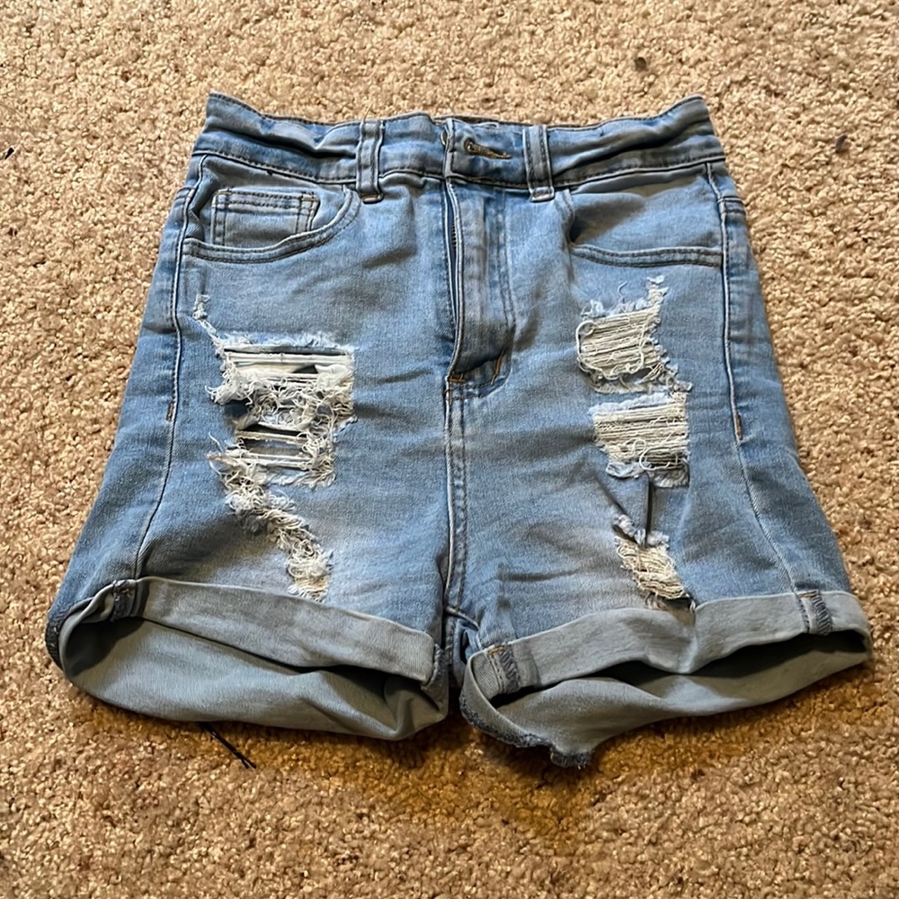 high waisted jean shorts